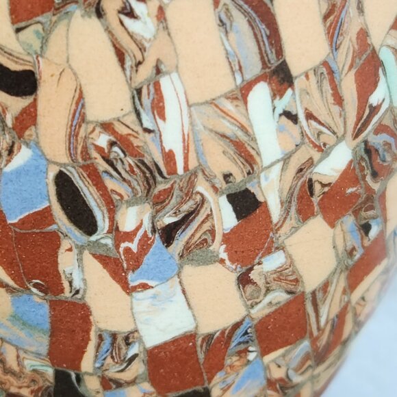 Jean Gerbino Vallauris Vase 12.5" French Mosaic Clay Inlay Pottery Vintage - Picture 9 of 16
